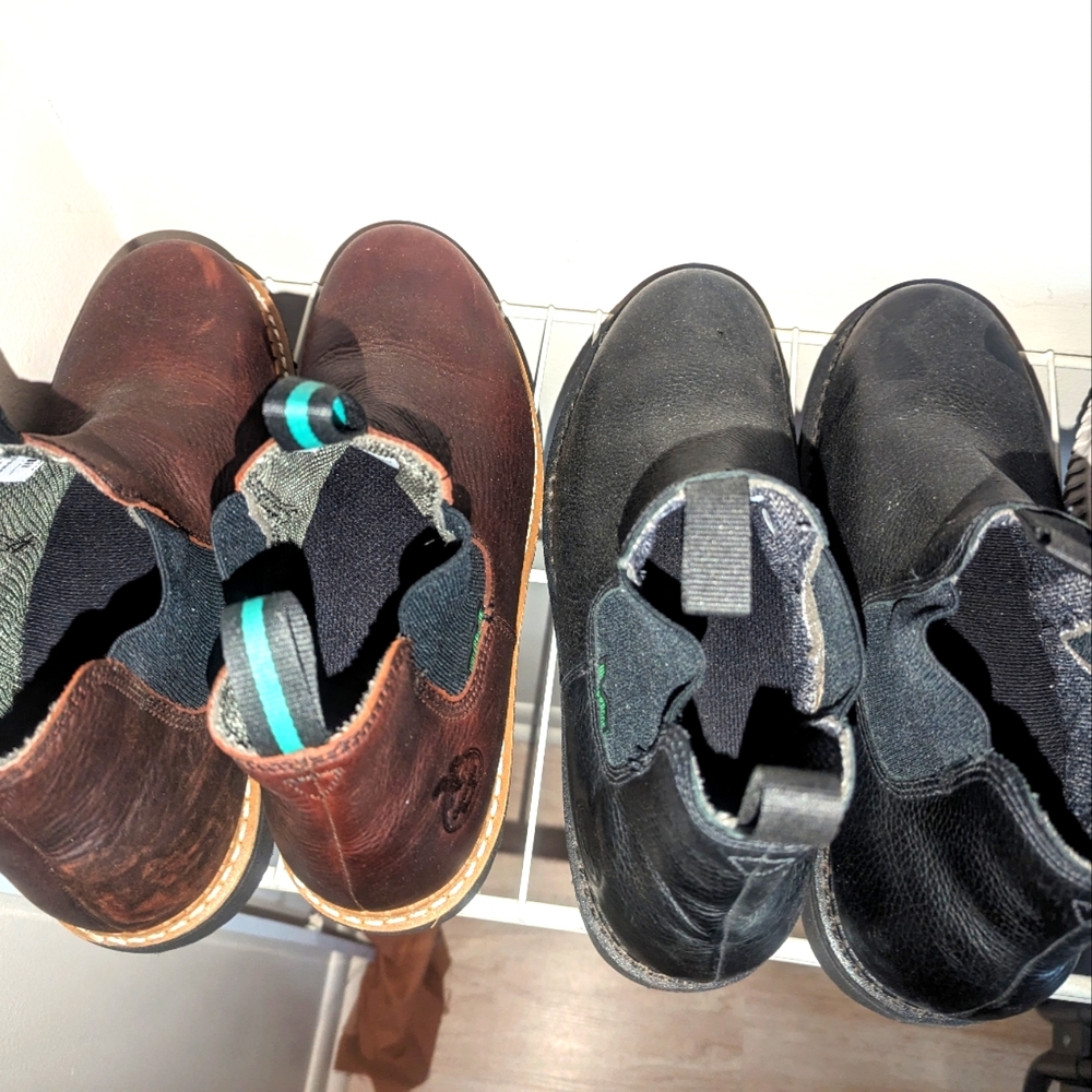 Georgia mens boots size 11 1 black1 brown slip on waterproof and slip resistant